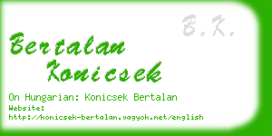 bertalan konicsek business card